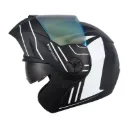 CASCO ABATIBLE ICH 3110 DOBLE VISOR REPLACED NEGRO BLANCO BLANCO MATE VISOR DORADO