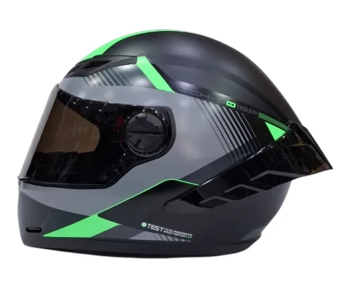 CASCO INTEGRAL ICH 501SP KYANU NEGRO GRIS VERDE MATE VISOR NEGRO (S)