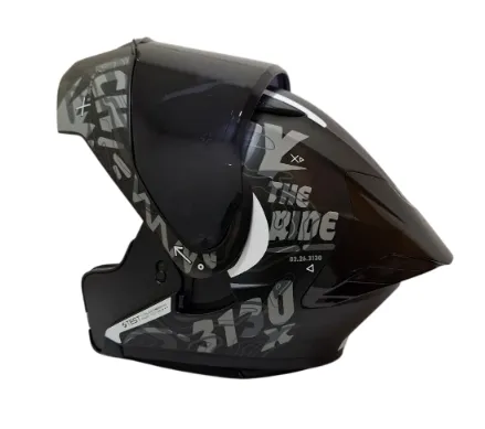 [206870] CASCO ABATIBLE ICH 3130 DOBLE VISOR SCALE NEGRO GRIS OSCURO BLANCO MATE VISOR NEGRO (S)