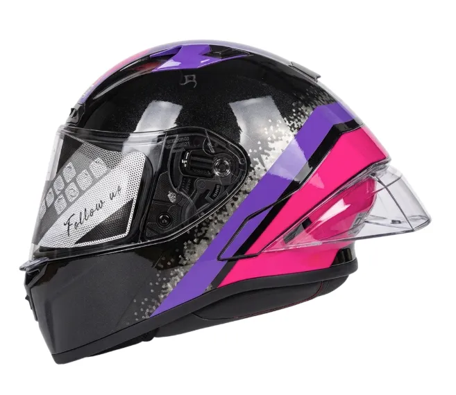CASCO INTEGRAL ZEUS 826 BK10 NEGRO ROSADO MORADO BRILLO