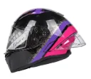 CASCO INTEGRAL ZEUS 826 BK10 NEGRO ROSADO MORADO BRILLO