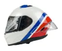 CASCO INTEGRAL ZEUS 826 BK10 BLANCO ROJO AZUL BRILLO