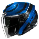 CASCO ABIERTO HJC F31 NABY MC2 AZUL NEGRO BRILLO