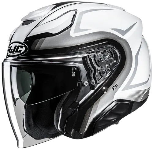 CASCO ABIERTO HJC F31 BASK MC10 BLANCO GRIS CLARO BRILLO