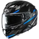 CASCO INTEGRAL HJC F71 CARBON ESIRA MC2 NEGRO AZUL BRILLO