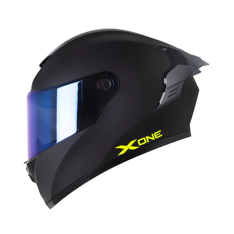 CASCO INTEGRAL X-ONE 500 RS SOLID NEGRO AMARILLO MATE