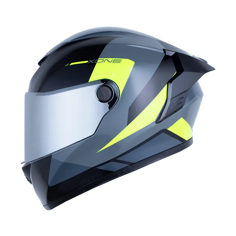 CASCO INTEGRAL X-ONE 500 RS BRAPS GRIS OSCURO AMARILLO BRILLO