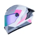 CASCO INTEGRAL X-ONE 500 RS BRAPS GRIS CLARO FUCSIA BRILLO
