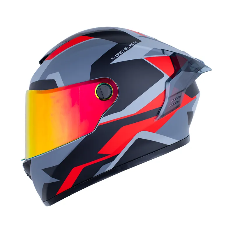 CASCO INTEGRAL X-ONE 500 RS ORACLE ROJO GRIS OSCURO MATE