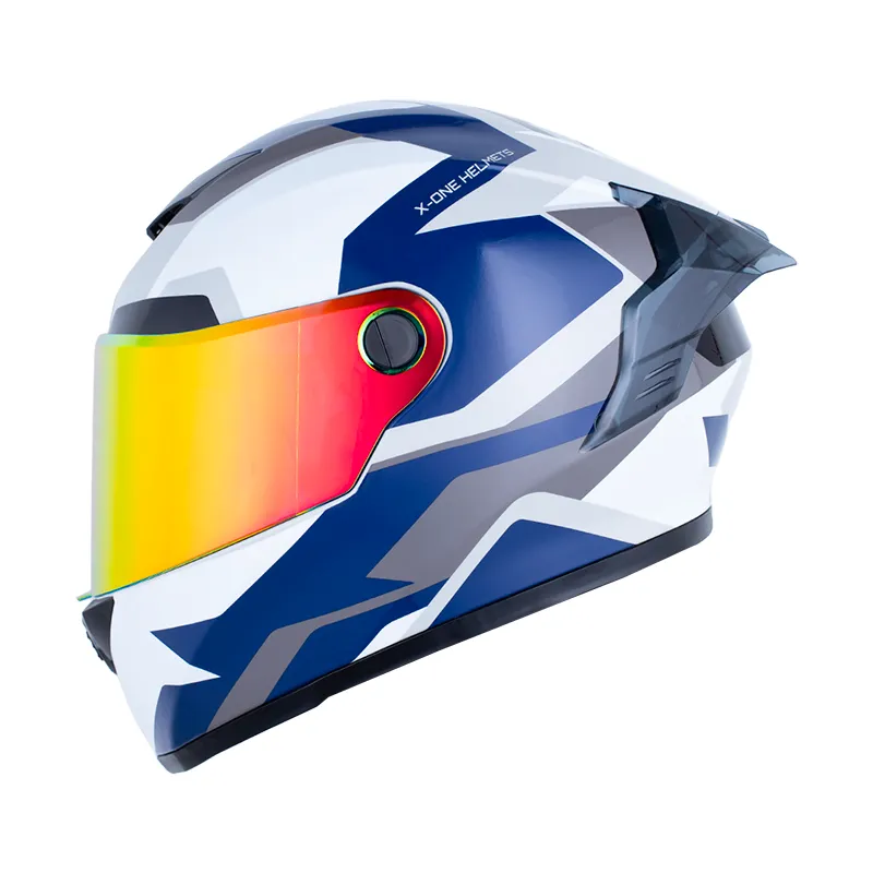 CASCO INTEGRAL X-ONE 500 RS ORACLE GRIS OSCURO BLANCO BRILLO
