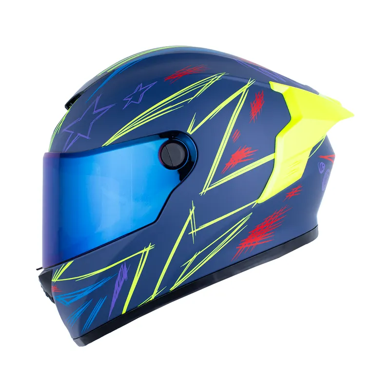 CASCO INTEGRAL X-ONE 500 RS SCRAWL AZUL OSCURO AMARILLO MATE