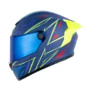 CASCO INTEGRAL X-ONE 500 RS SCRAWL AZUL OSCURO AMARILLO MATE