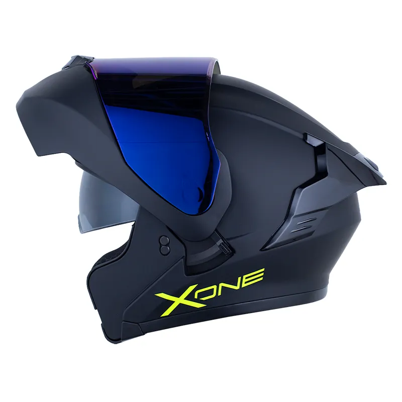 CASCO ABATIBLE X-ONE 3000 RS SOLID V2 NEGRO AMARILLO MATE