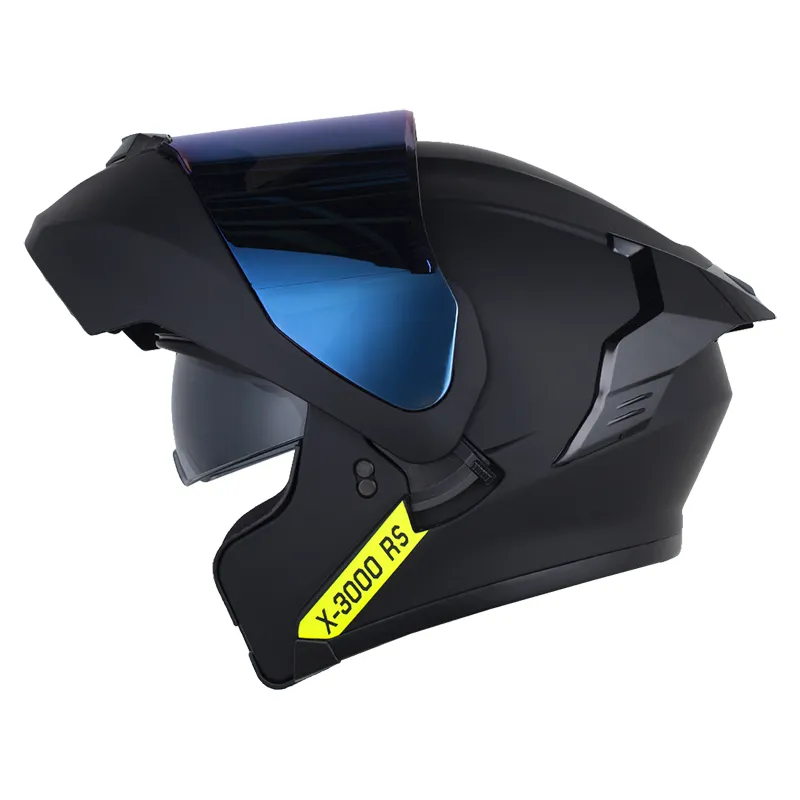 CASCO ABATIBLE X-ONE 3000 RS SOLID NEGRO AMARILLO MATE