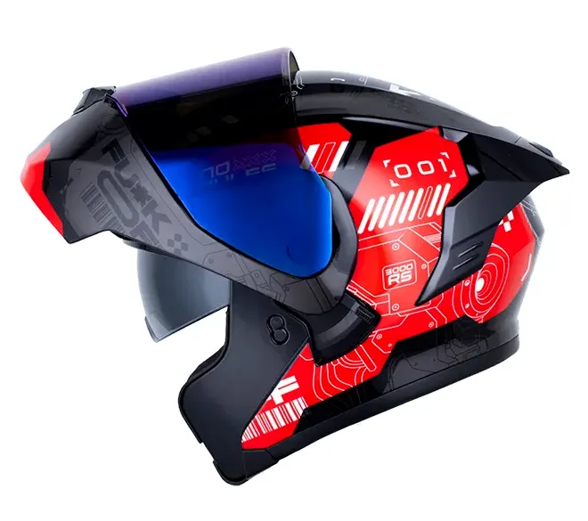 CASCO ABATIBLE X-ONE 3000 RS CBR NEGRO ROJO BRILLO