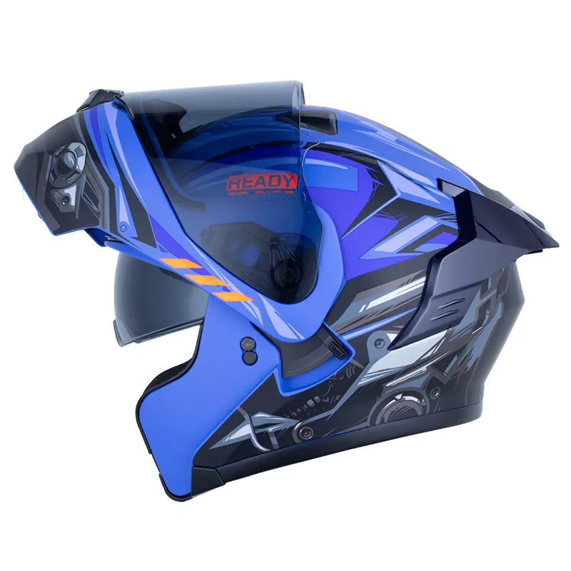 CASCO ABATIBLE X-ONE 3000 RS ENGINE AZUL GRIS OSCURO MATE