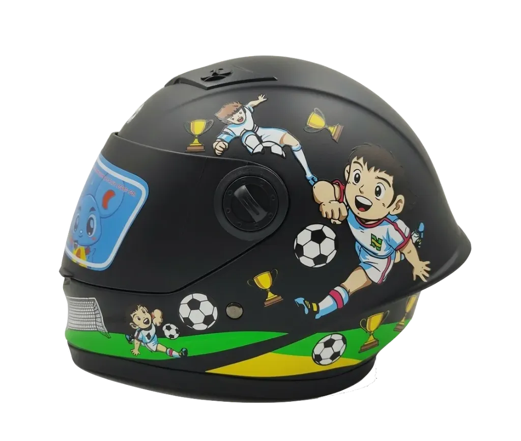 CASCO NIÑO INTEGRAL H308 FUTBOL NEGRO MATE