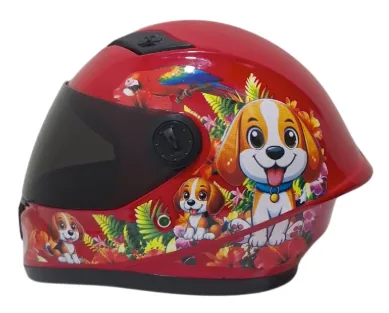 [H30806] CASCO NIÑO INTEGRAL H308 PERRO ROJO BRILLO
