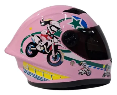 [H308809] CASCO NIÑA INTEGRAL H308 MOTO ROSADO BRILLO