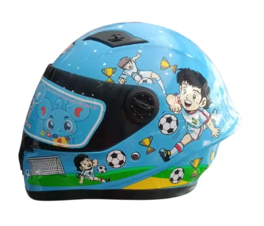 CASCO NIÑO INTEGRAL H308 FUTBOL AZUL BRILLO