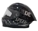 CASCO INTEGRAL ICH 503 FINYKIT NEGRO AZUL OSCURO ARENA BRILLO VISOR TRANSPARENTE