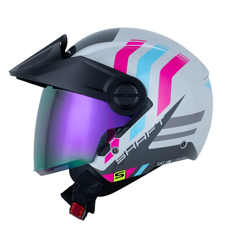[218240] CASCO ABIERTO SHAFT 212 FLYGOD GRIS CLARO FUCSIA BRILLO (S)