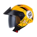CASCO ABIERTO SHAFT 212 PEANUTS MOTORSPORTS AMARILLO NEGRO BRILLO VISOR NEGRO