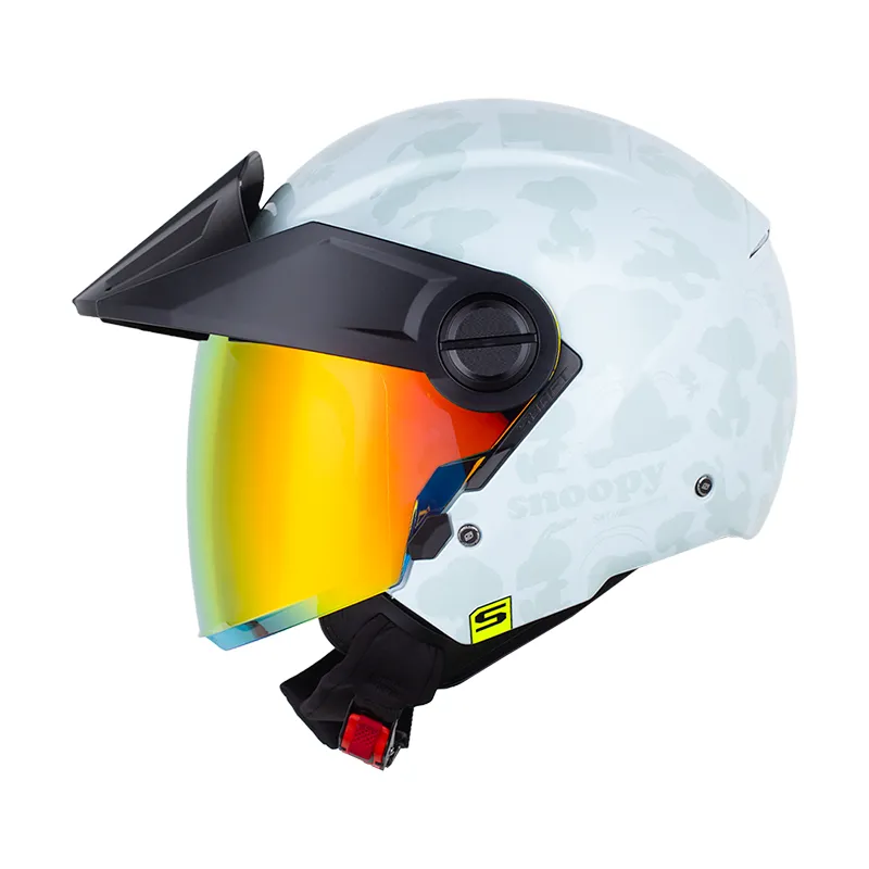 CASCO ABIERTO SHAFT 212 SNOOPY THE DOG GRIS CLARO GRIS BRILLO