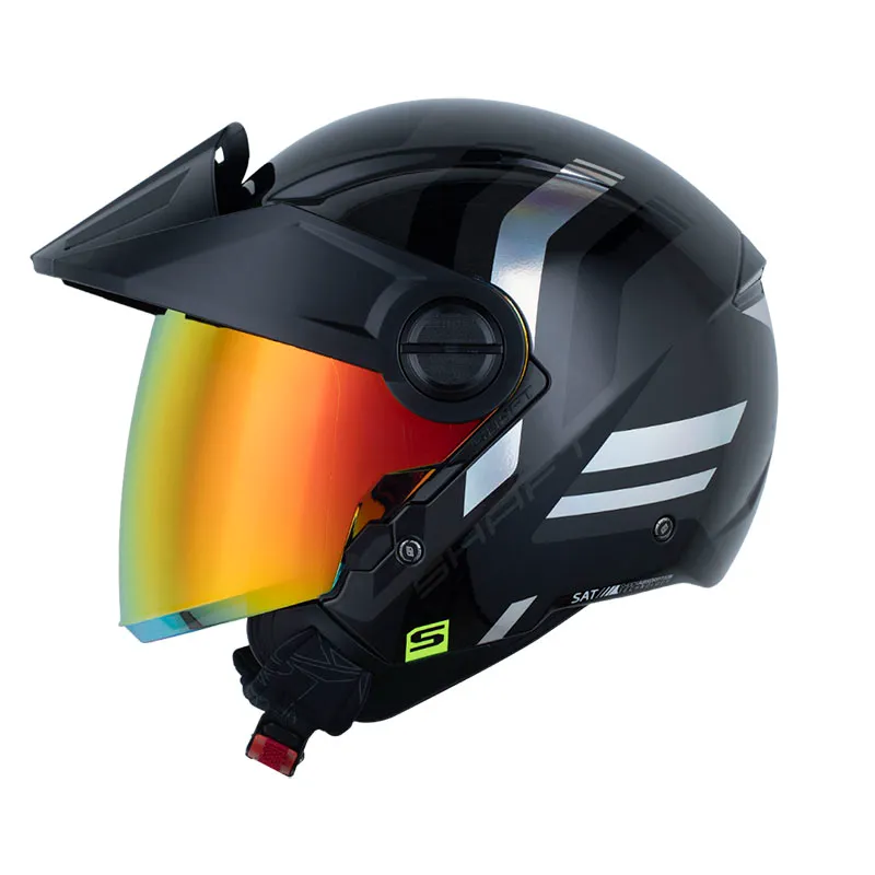 CASCO ABIERTO SHAFT 212 FLYGOD GRIS OSCURO NEGRO GRIS BRILLO (S)