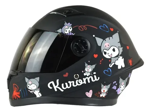 CASCO NIÑA INTEGRAL H308 KUROMI NEGRO MATE
