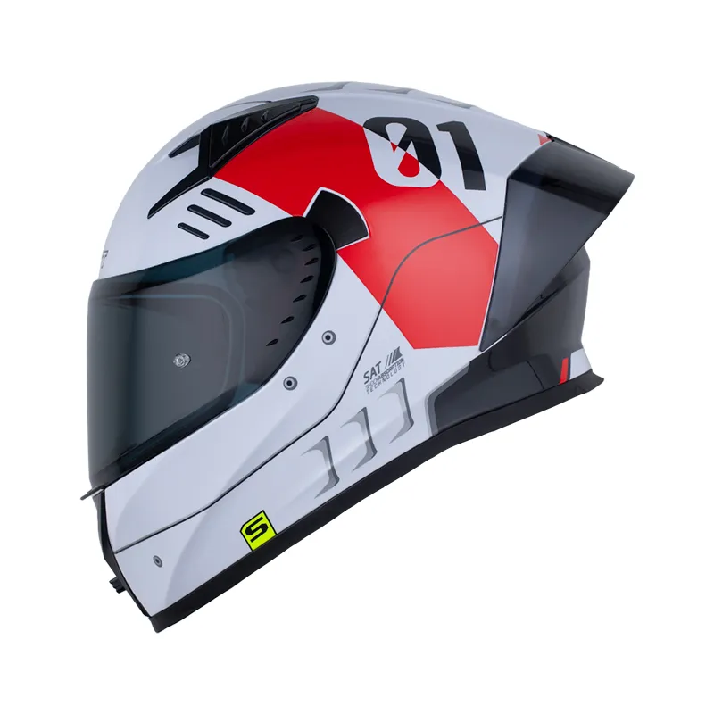 CASCO INTEGRAL SHAFT 526SP EVO TROY GRIS CLARO ROJO BRILLO (S)