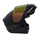 CASCO ABATIBLE XTRONG 918 NEGRO BRILLO SPOILER NEGRO VISOR ROJO