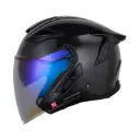 CASCO ABIERTO SHAFT PRO 343 DOBLE VISOR CARBONO SOLID NEGRO GRIS BRILLO