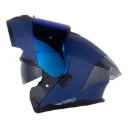 CASCO ABATIBLE HRO 3480 DOBLE VISOR SOLID V2 AZUL OSCURO GRIS OSCURO MATE