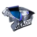 CASCO ABATIBLE X-ONE 3000 RS DOBLE VISOR RANSOM GRIS OSCURO GRIS CLARO BRILLO