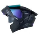 CASCO ABATIBLE X-ONE 3000 RS DOBLE VISOR IRON NEGRO MORADO MATE