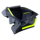 CASCO ABATIBLE X-ONE 3000 RS DOBLE VISOR SABIO GRIS OSCURO AMARILLO MATE
