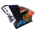 CASCO ABATIBLE HRO 3480 EVO DOBLE VISOR LETTER FACE NEGRO NARANJA BRILLO