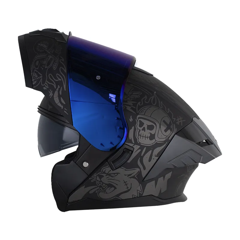 CASCO ABATIBLE HRO 3480 EVO DOBLE VISOR GP-T NEGRO GRIS OSCURO MATE (S)