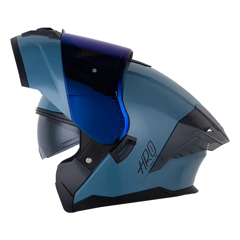 CASCO ABATIBLE HRO 3480 EVO DOBLE VISOR SOLID AZUL NEGRO BRILLO