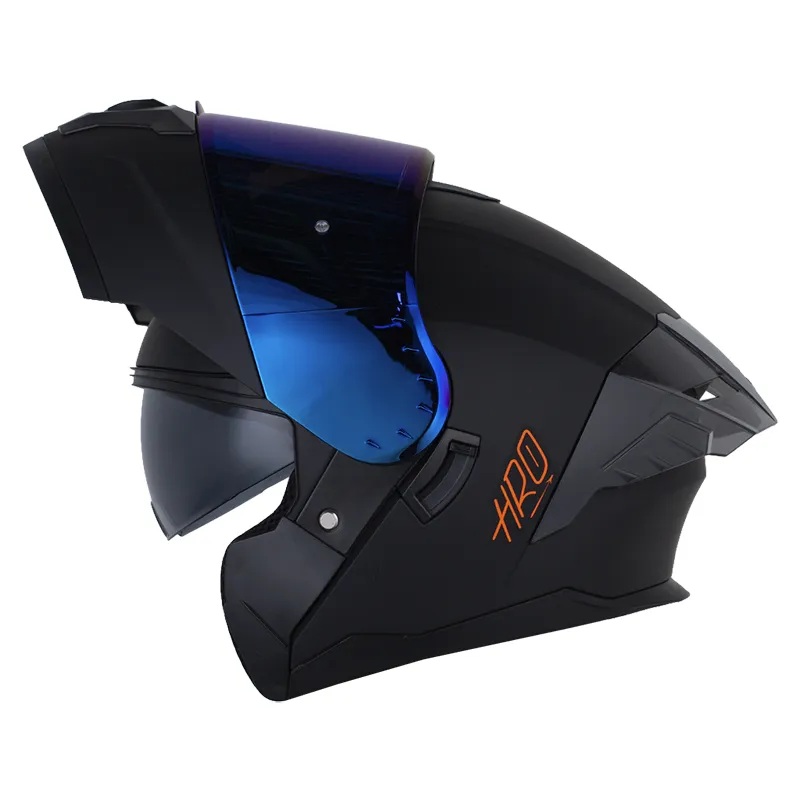 CASCO ABATIBLE HRO 3480 EVO DOBLE VISOR SOLID NEGRO NARANJA MATE