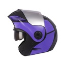 CASCO ABATIBLE ICH 3110 DOBLE VISOR XMAL NEGRO MORADO MATE VISOR SILVER