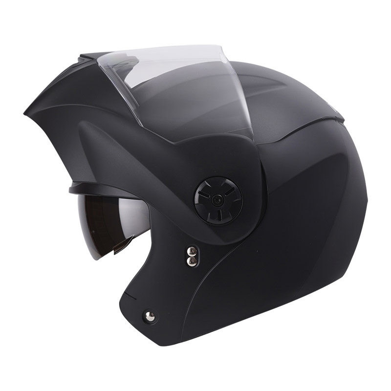 CASCO ABATIBLE ICH 3110 DOBLE VISOR SOLID NEGRO MATE VISOR TRANSPARENTE (S)
