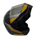 CASCO ABATIBLE ICH 3110 DOBLE VISOR HOLLOW NEGRO DORADO GRIS BRILLO VISOR SILVER