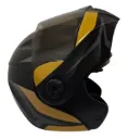 CASCO ABATIBLE ICH 3110 DOBLE VISOR HOLLOW NEGRO DORADO GRIS MATE VISOR NEGRO
