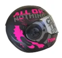 CASCO ABATIBLE ICH 3110 DOBLE VISOR SPEED UP NEGRO GRIS OSCURO FUCSIA MATE VISOR DORADO