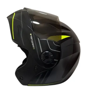 CASCO ABATIBLE ICH 3110 DOBLE VISOR REPLACED NEGRO GRIS AMARILLO NEON MATE VISOR NEGRO
