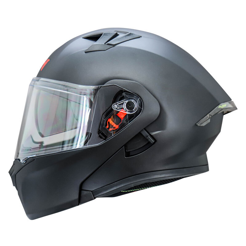[125442] CASCO ABATIBLE ICH 3120 DOBLE VISOR SOLID NEGRO MATE VISOR TRANSPARENTE (S)