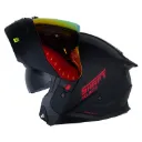 CASCO ABATIBLE SHAFT 3540 DOBLE VISOR SOLID NEGRO ROJO MATE
