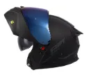 CASCO ABATIBLE SHAFT 3540 DOBLE VISOR SOLID NEGRO GRIS OSCURO MATE